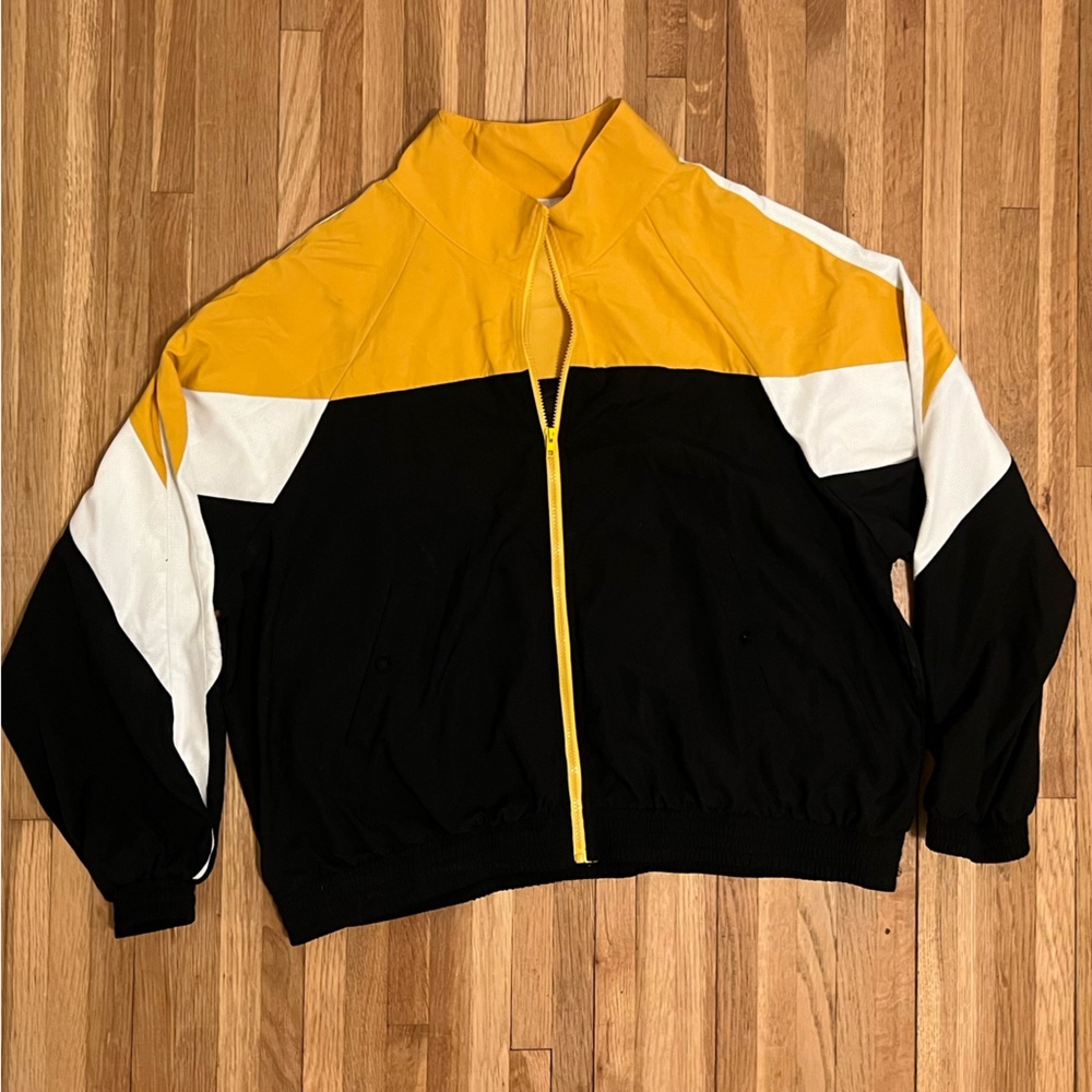 M.N.I Los Angeles Windbreaker Jacket | 3X | Black & Gold | Streetwear Retro